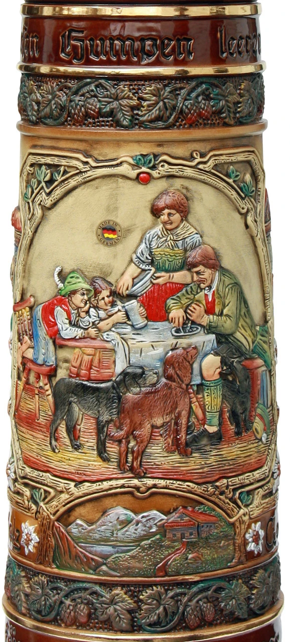 12 Liter Beer Stein With Dancing Bavarian Couple Lid - Image 10