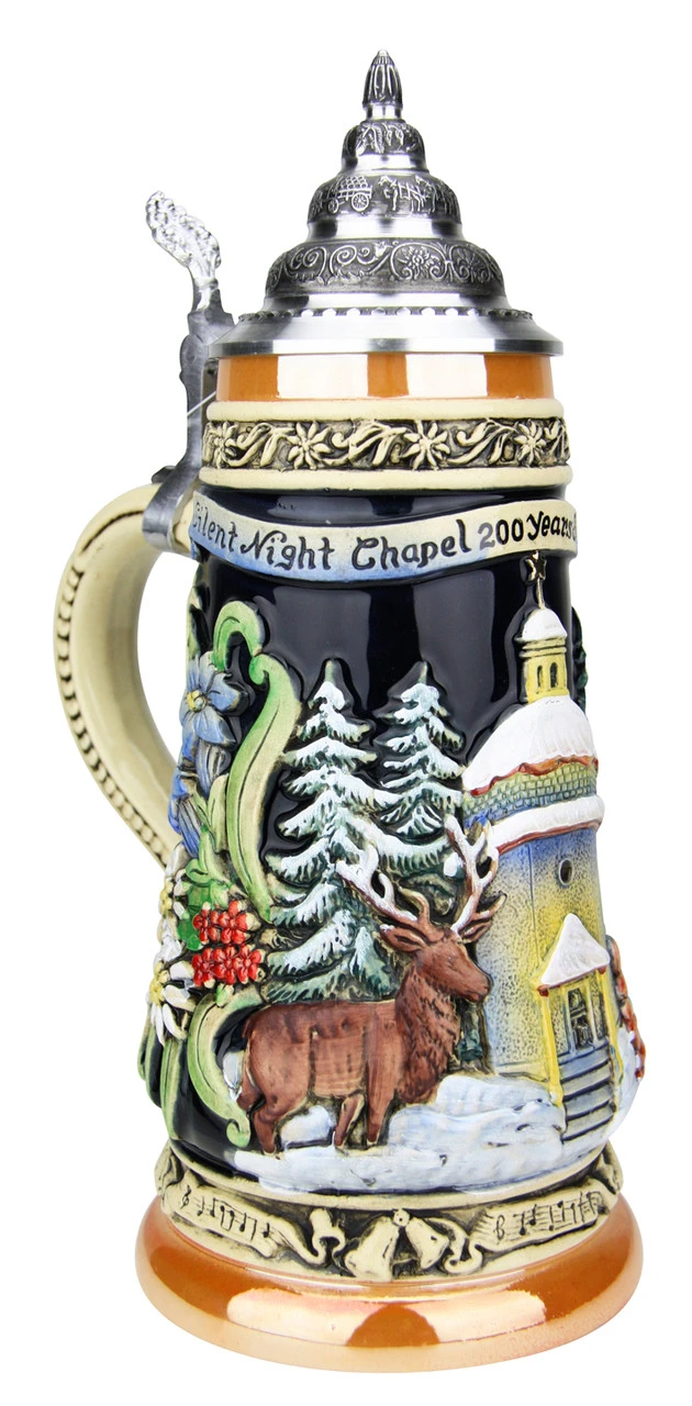 200th Anniversary Silent Night Chapel German Christmas Beer Stein - Image 2