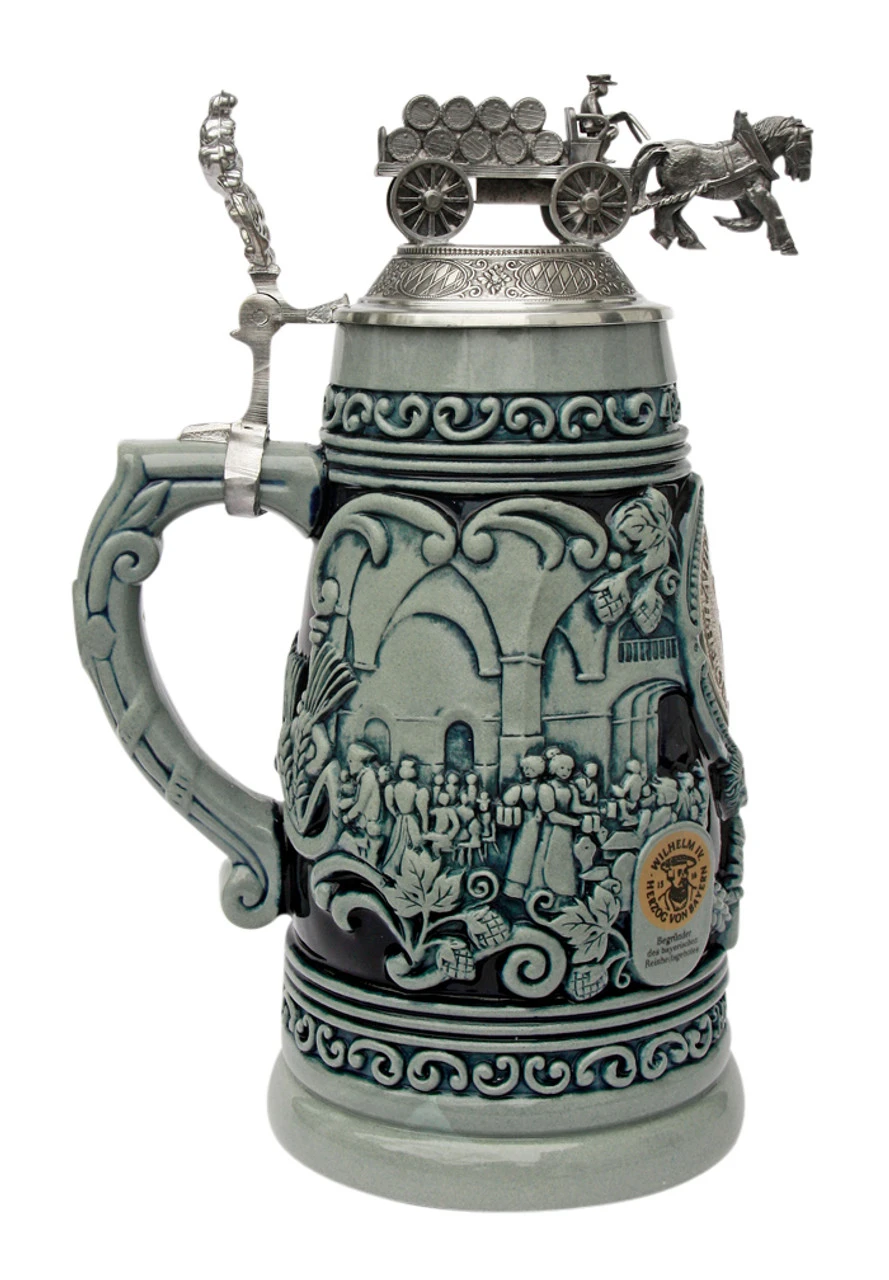 425 Year Anniversary Hofbrauhaus HB Brewery Beer Stein Cobalt - Image 2