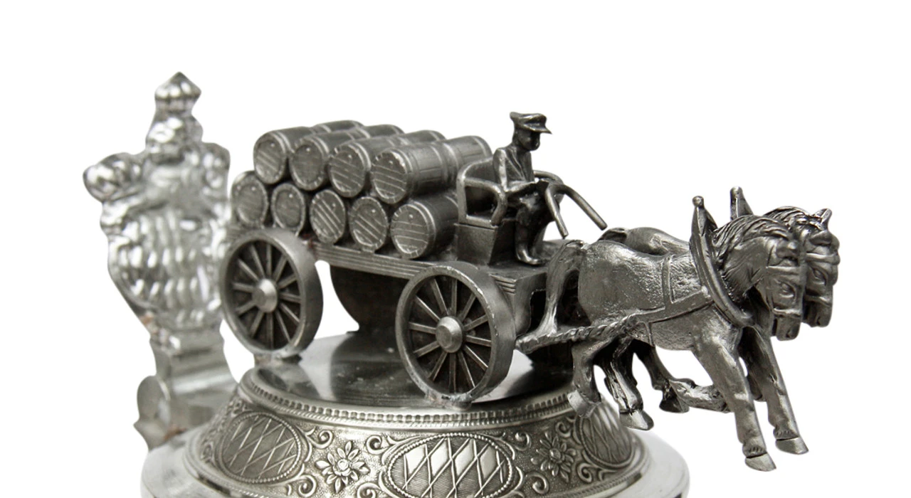 425 Year Anniversary Hofbrauhaus HB Brewery Beer Stein Cobalt - Image 5