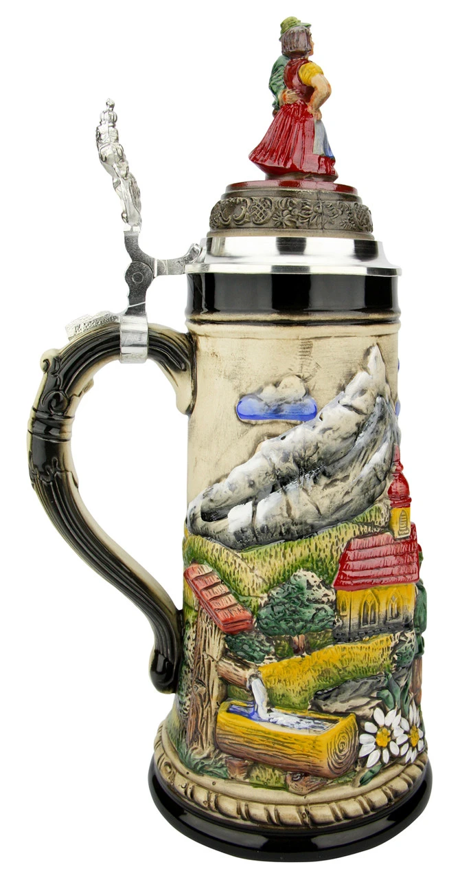 Alpine Romance Beer Stein 1 Liter | Dancing Couple Lid 6 Alpine Romance Beer Stein 1 Liter | Dancing Couple Lid - Image 4