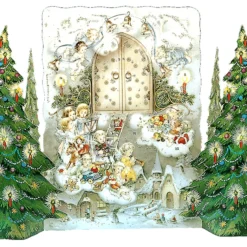 Angels With Christmas Trees 3D German Advent Calendar