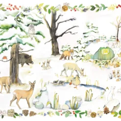 Animals Visit The Winter Pond Extra Large German Advent Calendar