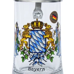 Bavaria Crest Glass Beer Stein