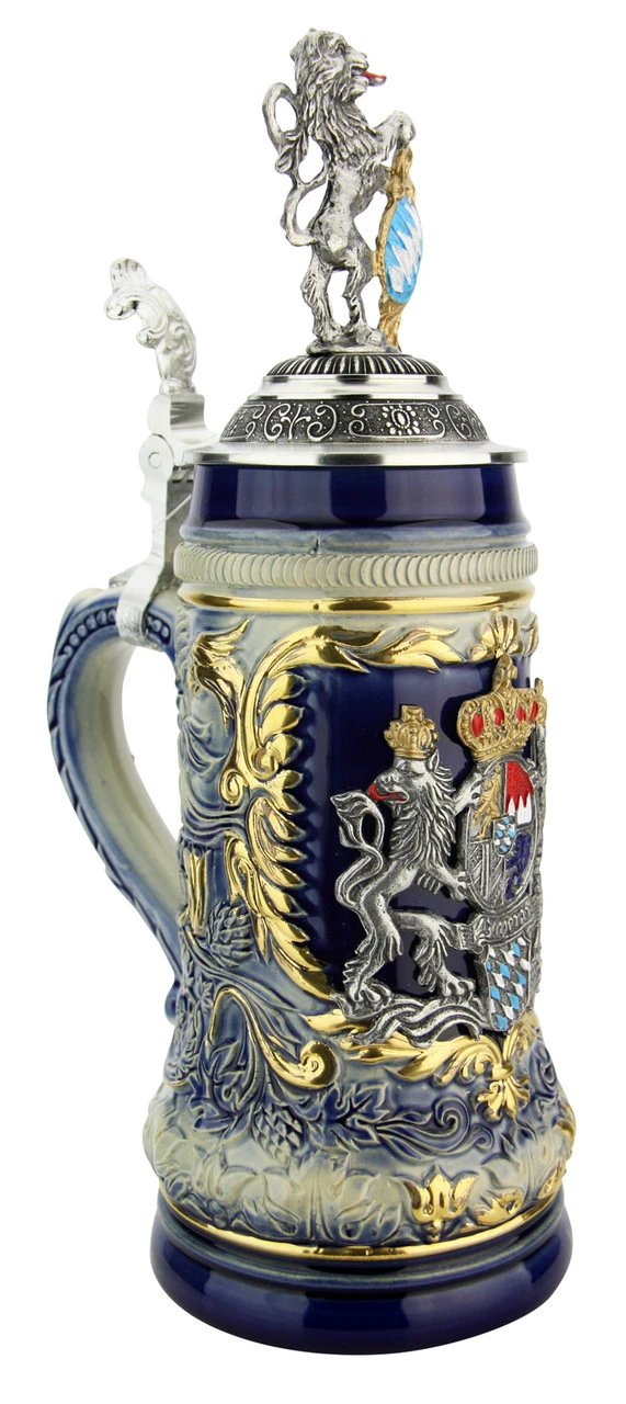 Bavaria Lion Crest Beer Stein With Bavarian Lion Lid - Image 2