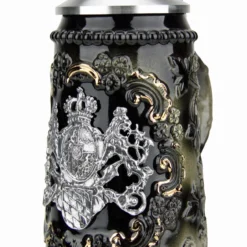 Bavaria Pewter Lion Crest Beer Stein