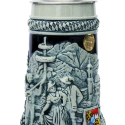 Bavarian Traditions Beer Stein Cobalt Blue