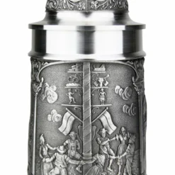 Bavarian Village Maypole Pewter Beer Stein