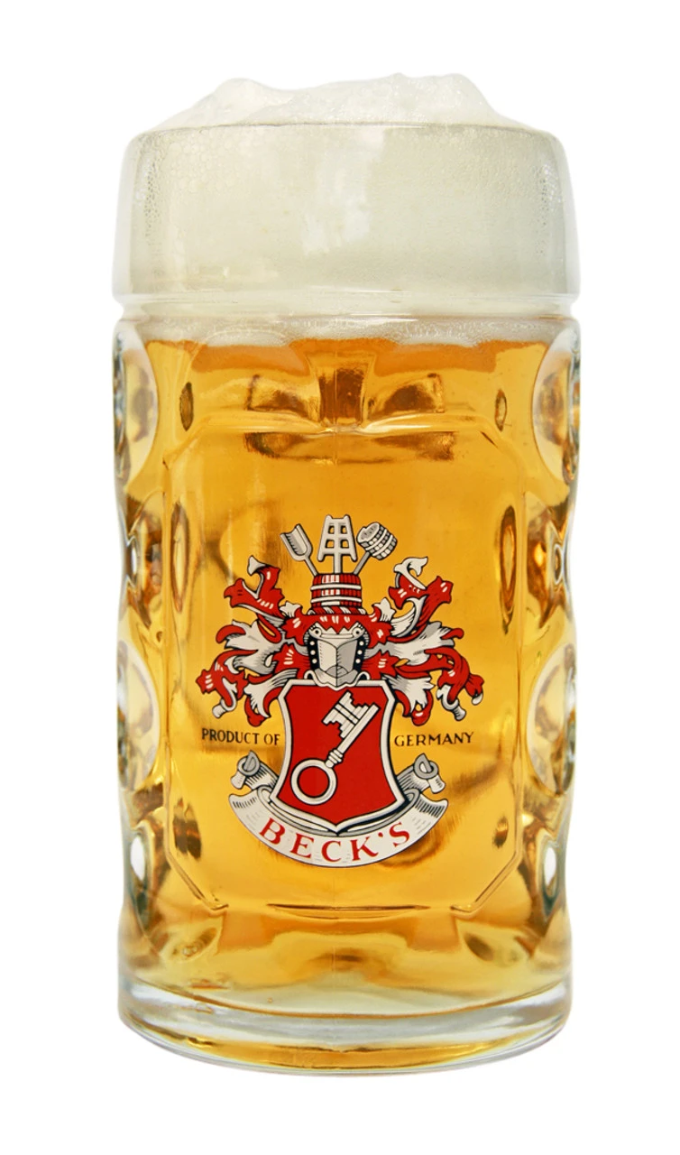 Becks Dimpled Oktoberfest Glass Beer Mug 0.5 Liter 3 Becks Dimpled Oktoberfest Glass Beer Mug 0.5 Liter