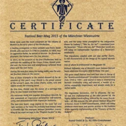 Official Munich Oktoberfest 2015 Wirtekrug Salt Glaze Beer Stein -Deals Steinking Store Certificate 2015 Wirtekrug with Lid SM 77450.1513956917