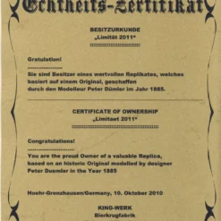 King Limitaet 2011 | King Barbarossa Antique Style Beer Stein -Deals Steinking Store Certificate Side 1 56800.1304039854