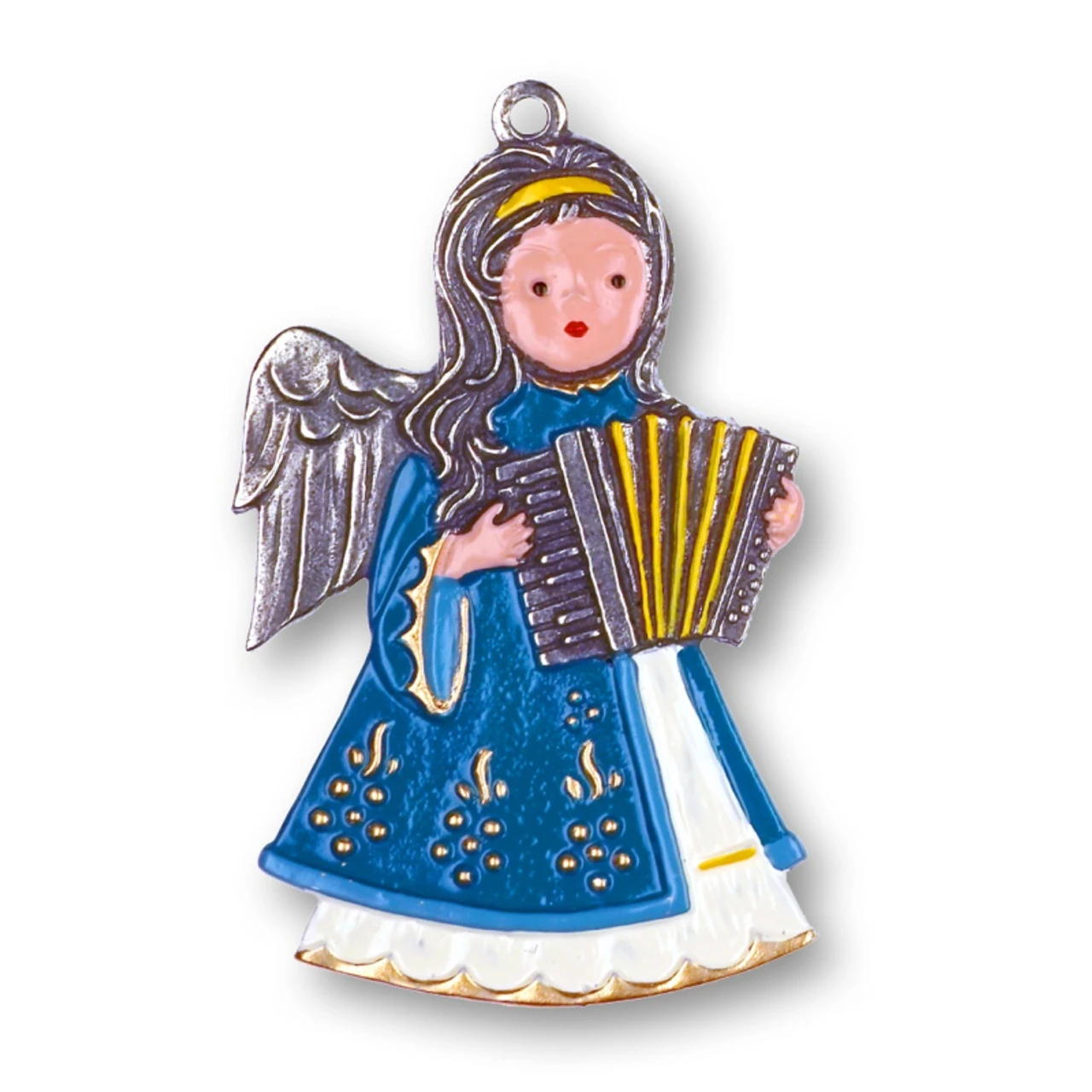 Christmas Angel With Accordion German Pewter Christmas Ornament 3 Christmas Angel With Accordion German Pewter Christmas Ornament