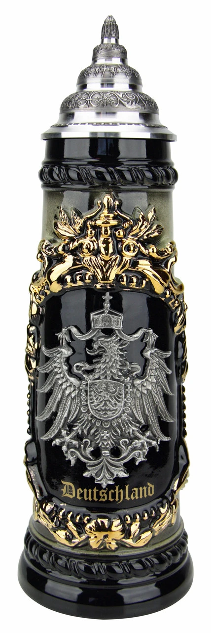 Deutschland German Eagle Beer Stein With Pewter Eagle | 1 Liter