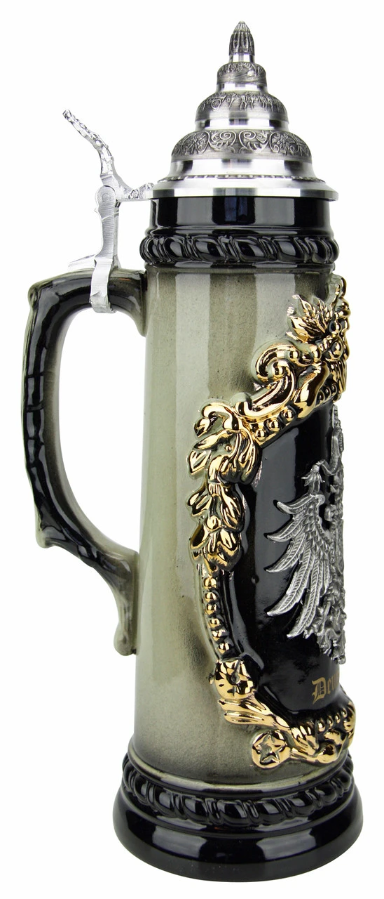 Deutschland German Eagle Beer Stein With Pewter Eagle | 1 Liter - Image 3