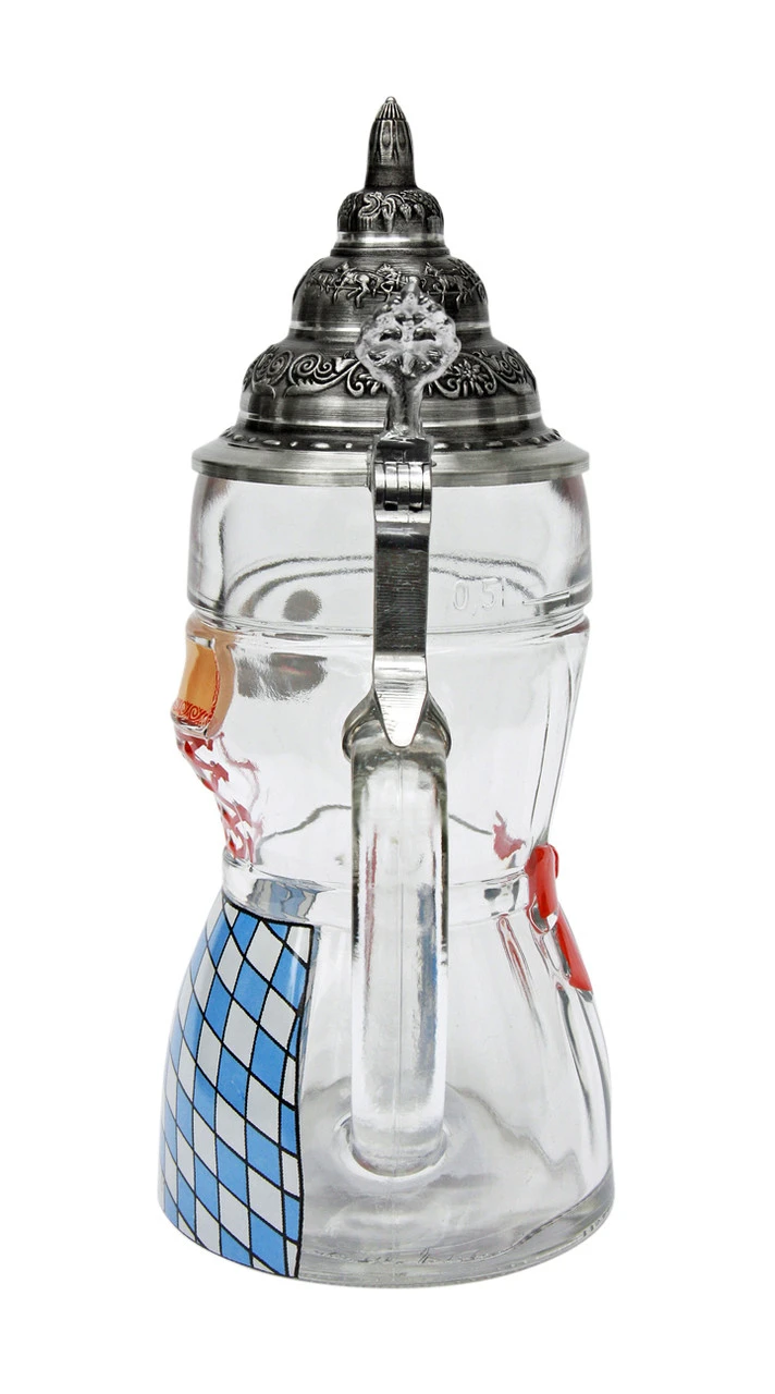 Dirndl Glass Beer Stein 0.5 Liter 6 Dirndl Glass Beer Stein 0.5 Liter - Image 4