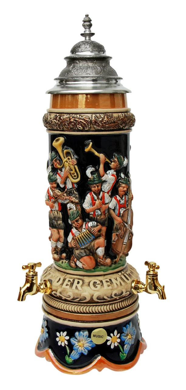 Fest Krug Oompah Band Musical Beer Stein With Working Beer Taps - Image 3