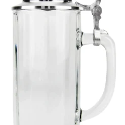 Faceted Glass Beer Stein With Pointed Pewter Lid -Deals Steinking Store Faceted Glass Beer Stein with Pointed Pewter Lid GS66690 RS SM 36367.1524681454