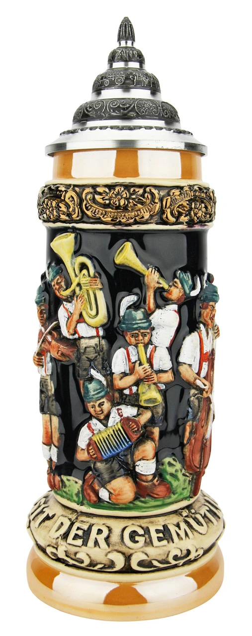 Fest Krug Oompah Band Beer Stein 3 Fest Krug Oompah Band Beer Stein