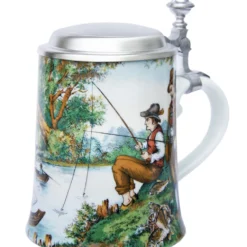 Zimmermann Fisherman Porcelain Beer Stein