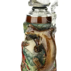 Fox Handle Hunter Beer Stein 2 Liter | Eagle Lid -Deals Steinking Store Fox Handle Hunter Beer Stein 2 Liter Flying Eagle Lid K949BE Back SM 51962.1586720437