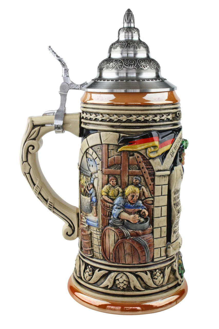 German Purity Law Beer Stein | 500 Year Anniversary German Beer Purity Law Beer Stein Full Color - Image 4