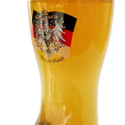 German Eagle Flag Crest Glass Beer Boot 1 Liter