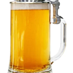 Glass Beer Stein With Plateau Pewter Lid And Hop Cone Thumblift -Deals Steinking Store Glass Beer Stein with Plateau Pewter Lid and Hop Cone Thumblift GS6101 A wB SM 88381.1584266526