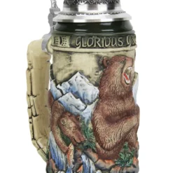 Glorious Grizzly Bear Beer Stein Rustic 13 Glorious Grizzly Bear Beer Stein Rustic -Deals Steinking Store Glorious Grizzly Beer Stein Rustic K956RU Angle SM 18578.1460150708