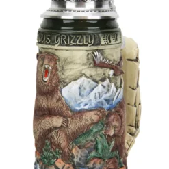 Glorious Grizzly Bear Beer Stein Rustic 9 Glorious Grizzly Bear Beer Stein Rustic -Deals Steinking Store Glorious Grizzly Beer Stein Rustic K956RU RAngle SM 73315.1460150698