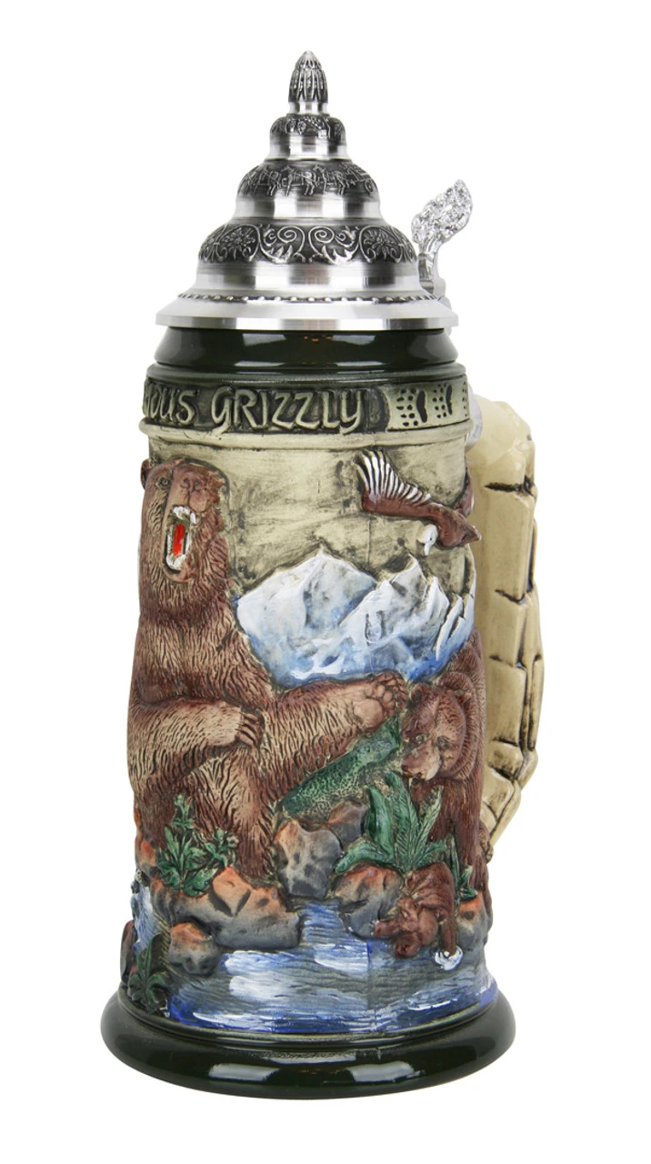 Glorious Grizzly Bear Beer Stein Rustic 4 Glorious Grizzly Bear Beer Stein Rustic - Image 2