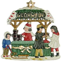 Gluehwein Stand German Pewter Christmas Ornament
