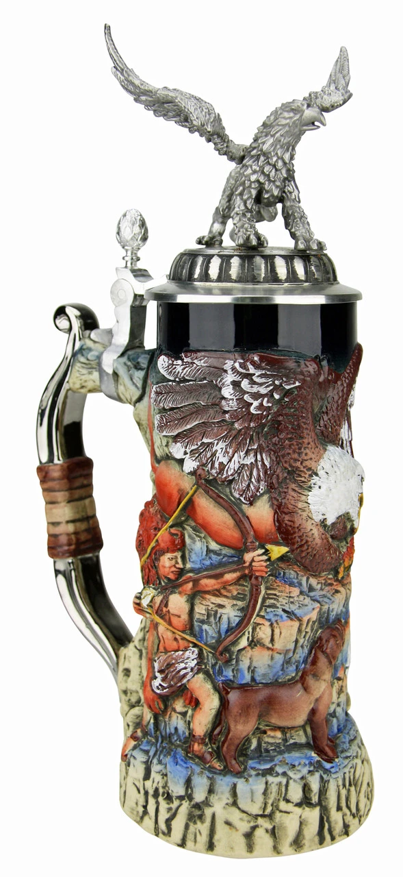 Griffin Beer Stein With 3D Griffin Pewter Lid - Image 2