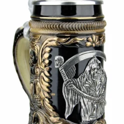 Grimm Reaper Beer Stein With Skull Lid -Deals Steinking Store Grimm Reaper Beer Stein ZB14239010 Angle SM 70353.1695503246