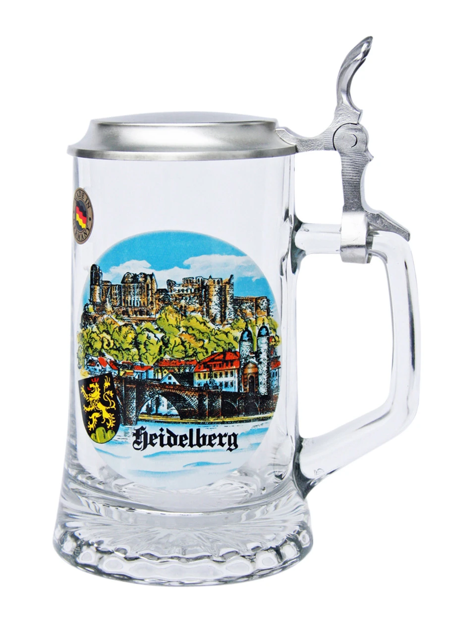 Heidelberg Glass Beer Stein 3 Heidelberg Glass Beer Stein