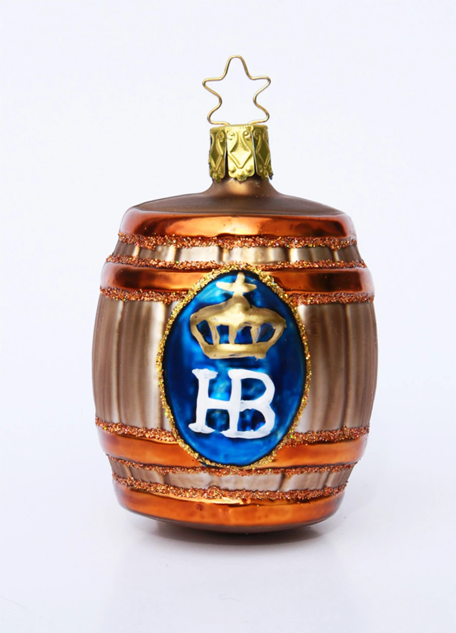 Hofbrauhaus HB Keg Glass Christmas Ornament 3 Hofbrauhaus HB Keg Glass Christmas Ornament