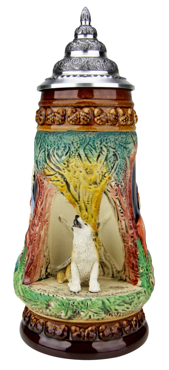 Howling Wolf Wildlife Grotto Beer Stein 3 Howling Wolf Wildlife Grotto Beer Stein