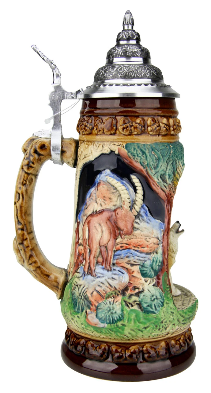 Howling Wolf Wildlife Grotto Beer Stein 5 Howling Wolf Wildlife Grotto Beer Stein - Image 3