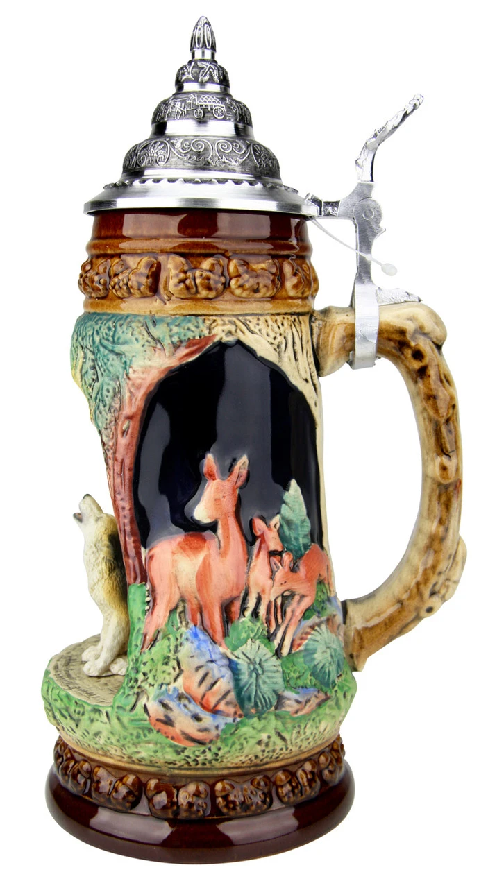 Howling Wolf Wildlife Grotto Beer Stein 6 Howling Wolf Wildlife Grotto Beer Stein - Image 4