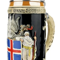 Iceland Coat Of Arms Beer Stein -Deals Steinking Store Iceland Coat of Arms Beer Stein K1012IS RA SM 86692.1619040520