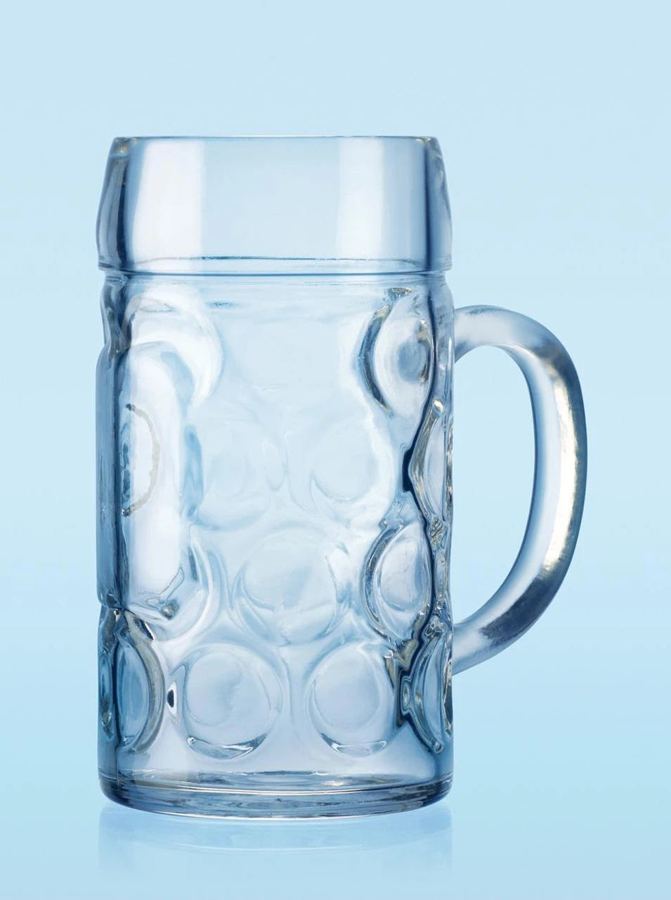 Dimpled Oktoberfest Glass Beer Mug 1 Liter 6 Dimpled Oktoberfest Glass Beer Mug 1 Liter - Image 4