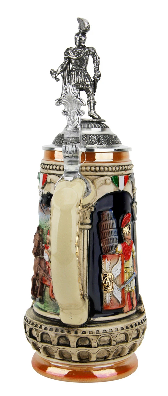 Italian Emperor Imperator Caeser Beer Stein | Legionnaire Lid - Image 4