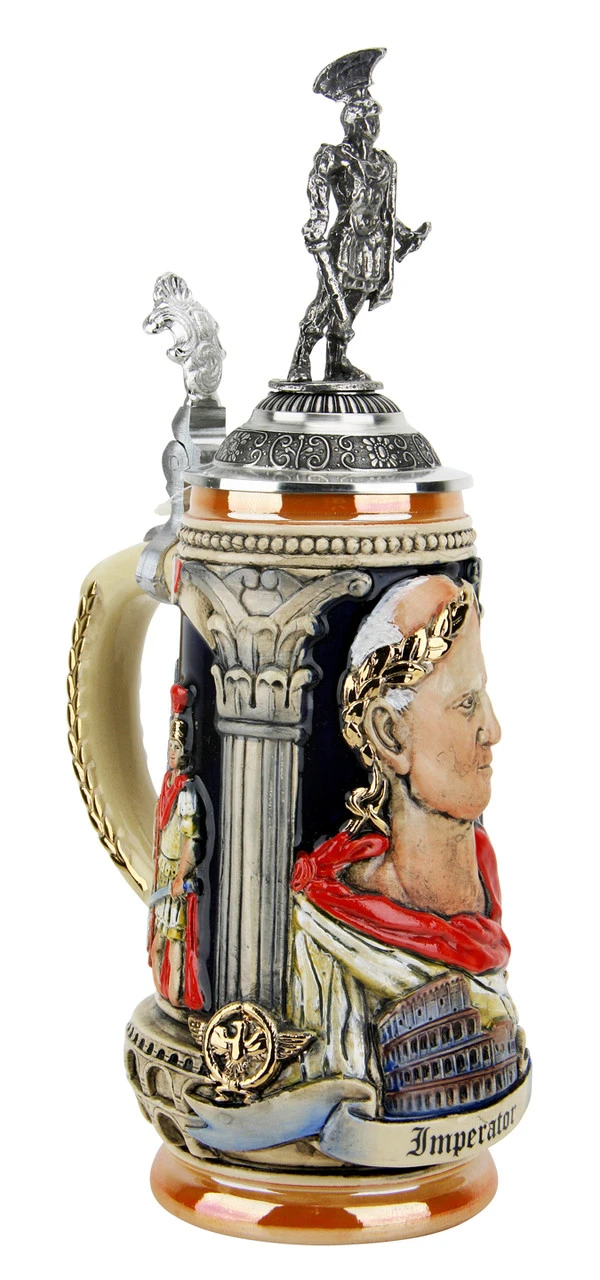 Italian Emperor Imperator Caeser Beer Stein | Legionnaire Lid - Image 5