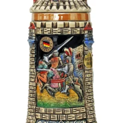 Medieval Tower Beer Stein With Stoneware Lid