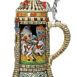 Medieval Tower Beer Stein With Stoneware Lid -Deals Steinking Store Jousting Knights Castle Tower Beer Stein K3343D RS SM 51148.1401738174