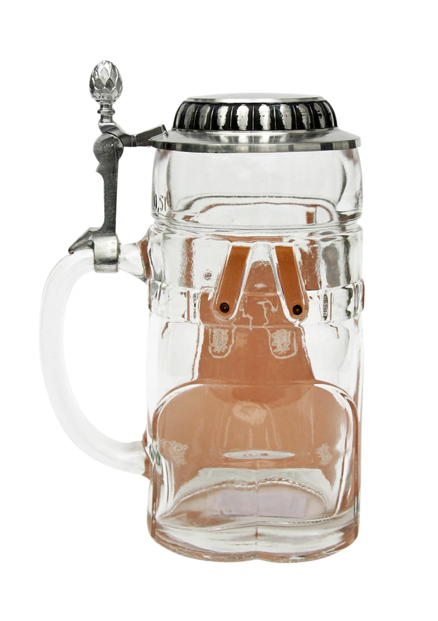 Lederhosen Glass Beer Stein 0.5 Liter 6 Lederhosen Glass Beer Stein 0.5 Liter - Image 4