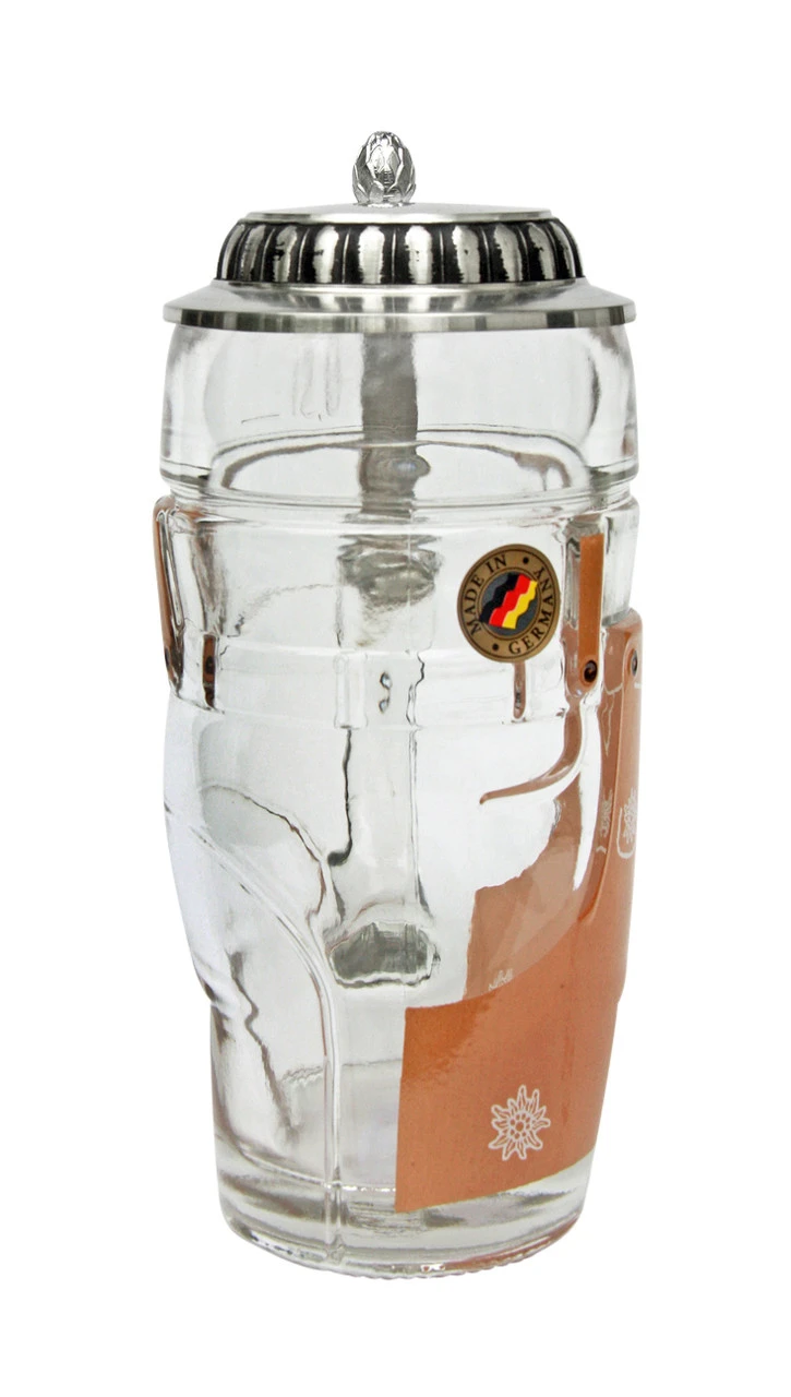 Lederhosen Glass Beer Stein 0.5 Liter 8 Lederhosen Glass Beer Stein 0.5 Liter - Image 6
