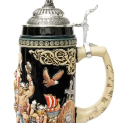 Leif Erikssen Viking Beer Stein With Viking Lid -Deals Steinking Store Leif Erikssen Viking Beer Stein with Viking Lid K1011BLV RS SM 18160.1417531451