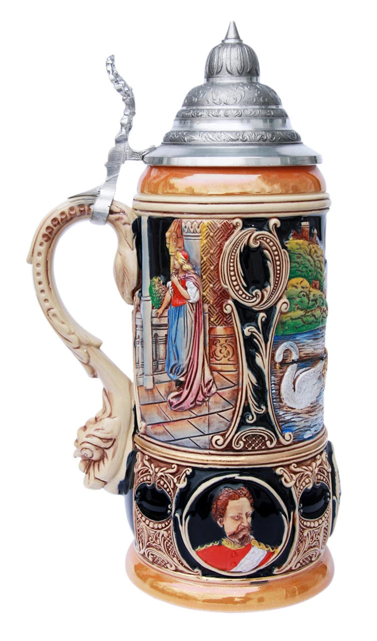 King Limitaet 2001 | Lohengrin Handpainted Beer Stein 4 King Limitaet 2001 | Lohengrin Handpainted Beer Stein - Image 2
