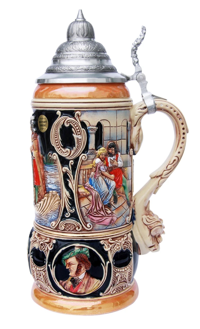 King Limitaet 2001 | Lohengrin Handpainted Beer Stein 5 King Limitaet 2001 | Lohengrin Handpainted Beer Stein - Image 3