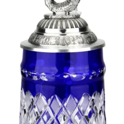 Lord Of Crystal Blue German Beer Stein | 3D Poseidon Lid
